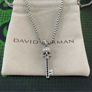 David Yurman Skull Key Necklace
